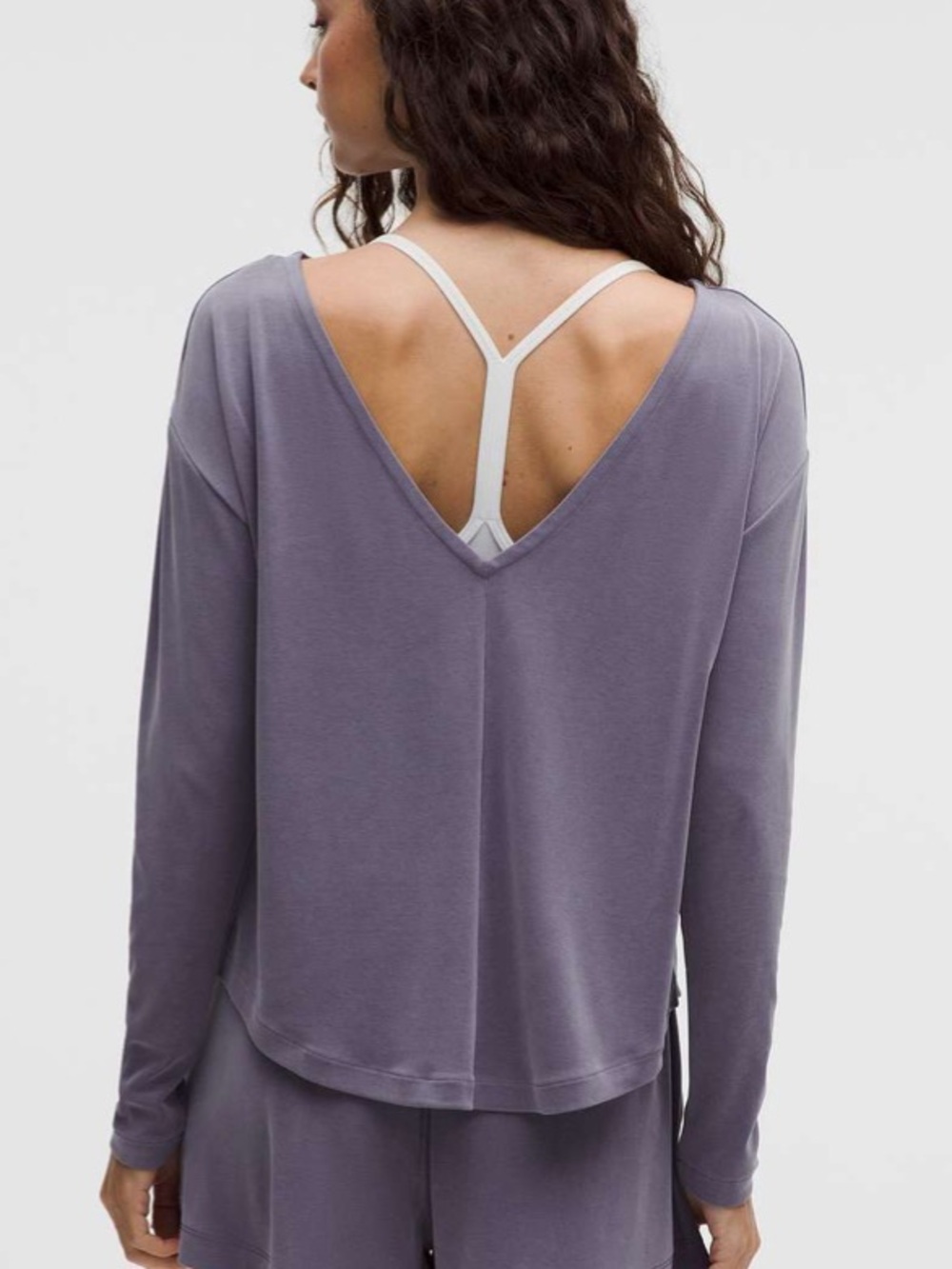 lululemon Drapey Softstreme Boatneck Long Sleeve Top Grape Mist M